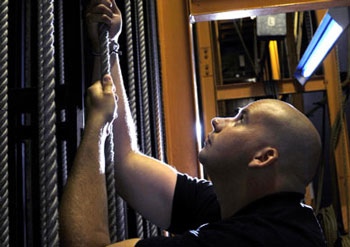 A Technical Director at work backstage.