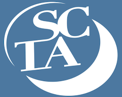 South Carolina Theatre Association logo in light blue