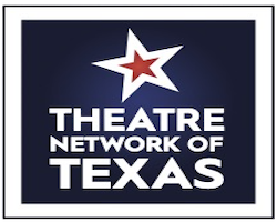Theatre network of Texas star logo on blue background